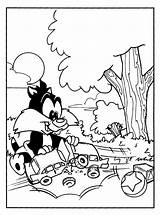 Coloring Pages Sylvester Looney Comments Tunes sketch template