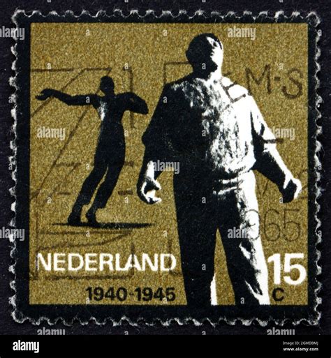 netherlands circa   stamp printed   netherlands shows docker amsterdam  killed