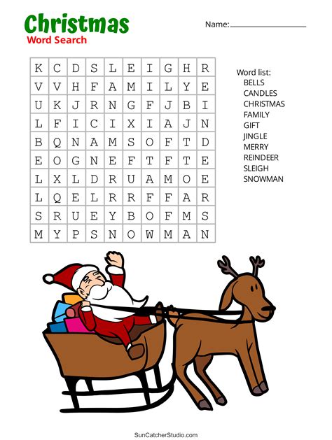 christmas word search  printable  puzzles diy projects
