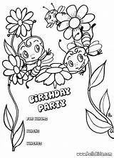 Birthday Happy Pages Coloring Invitation Printable Card Party Carte Color Coloriage Kids Imprimer Print Cards Colouring Bees Colorier Greeting Dessin sketch template