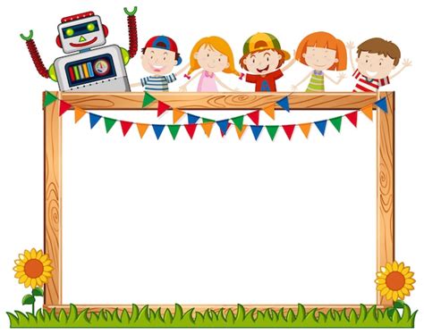 premium vector  frame board  happy children