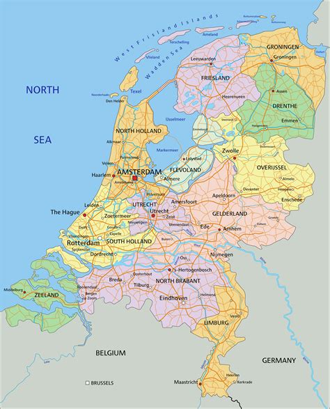 netherlands map guide   world