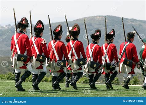 british regulars marching  stock images image
