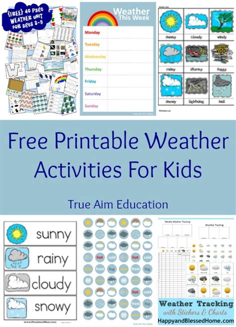 printable weather activities  kids true aim