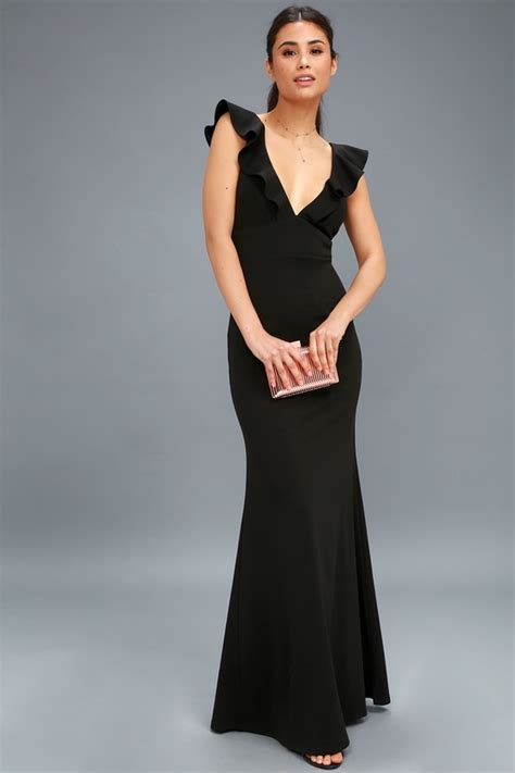 lovely black dress maxi dress mermaid maxi gown lulus