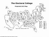 Electoral Map Printable Blank College Coloring States Unique United Color sketch template