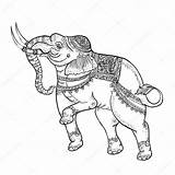 Elefante Olifant Thais Traditioneel Tradizionale Tailandese Traditionele Thaise sketch template