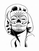 Skull Coloring Sugar Pages Monroe Marilyn Girl Getdrawings sketch template
