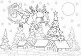 Claus Colorare Natale Adultos Adulti Trineo Justcolor Snowy Arrives Sheets Adult sketch template