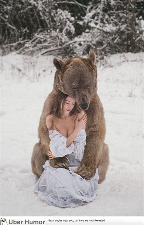 just a russian girl and her bear funny pictures quotes