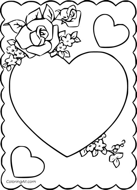 valentine card coloring pages   printables coloringall