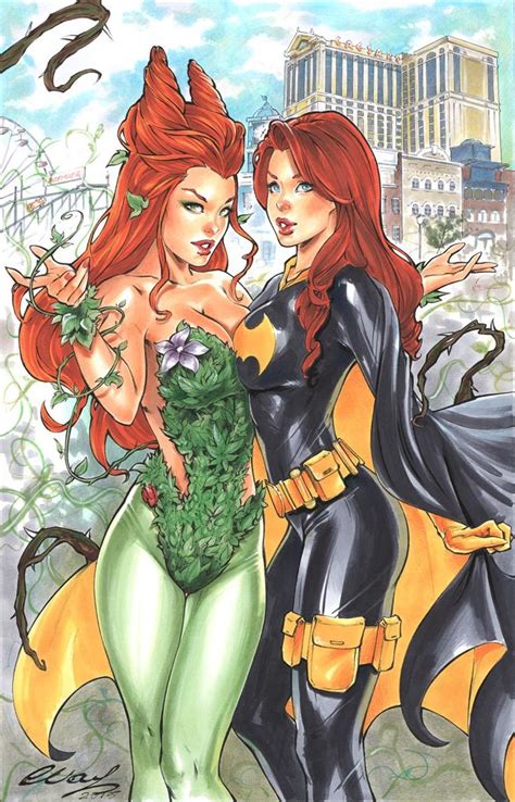 poison ivy and batgirl artwork by elias chatzoudis