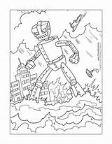 Robot Coloring Pages Thunderstorm Kids Printable Color Getcolorings City Paper sketch template