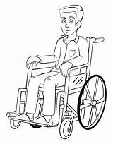 Wheelchair Man Illustration Stock Vector Wheel sketch template