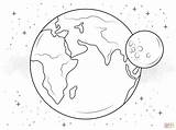 Coloring Moon Pages Printable Popular Earth sketch template