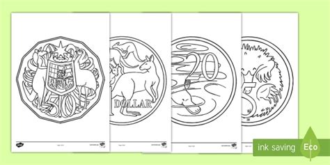 australian coins colouring pages