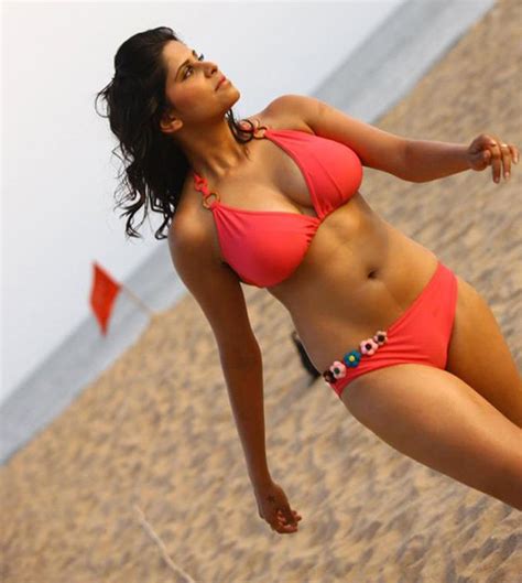 Sai Tamhankar Hot Red Bikini Images No Water Mark