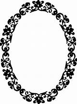 Oval Border Clipart Outline Vintage Vector Clipground Downloads sketch template