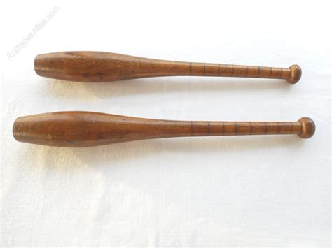 Antiques Atlas Pair Of Antique Indian Clubs Exercise Batons