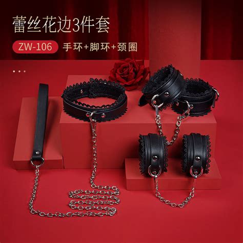 Sex Toys Bdsm Bondage Suit 3pcs Leather Handcuffs Flirting Collar