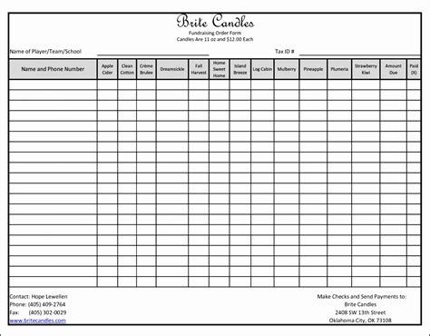 fundraiser order form templates  sampletemplatess