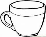 Coloring Cup Pages Cups Printable Teacup Outline Coffee sketch template