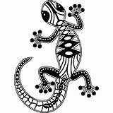 Gecko Schablone Marabu Dibujo Schablonen Lagartijas Aboriginal Lagartos Gekko Silhouet Aduis Bordar Sjabloon Konturen Salamandra Estarcido Aborigines Geckos Sjablonen Ausmalbild sketch template