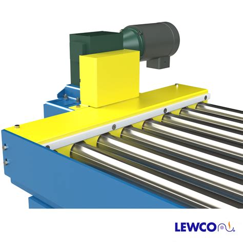 chain driven  roller conveyor  uhmw mounted  chainbox lewco conveyors