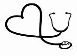 Stethoscope Clipart Heart Silhouette Clipground Library sketch template