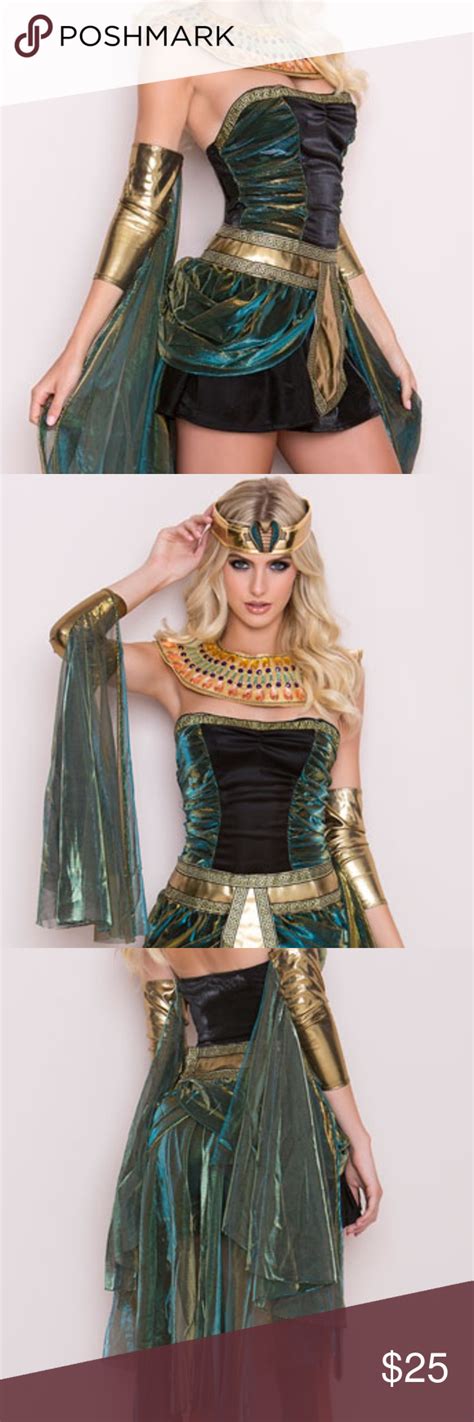 cleopatra halloween costume size xs s the egyptian goddess costume includes a teal black