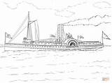 Ausmalbilder Schiffe Mississippi Malvorlagen Boote Stoomboot Dampfschiff Zeichnen Ausmalbild Steamboat Ships Ausdrucken sketch template