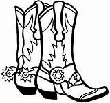 Coloring Cowboy Pages Boot Boots Clipart Cliparts Color sketch template