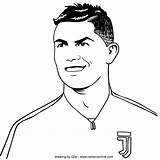 Ronaldo Cristiano Joueur Confiant Messi sketch template