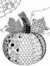 Pumpkin Mindfulness Halloween Coloring Zentangle Sheet sketch template