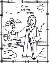 Elijah Ravens Coloring Clip Bible Sheet Story sketch template
