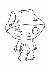 Stewie Gangster Colouring sketch template