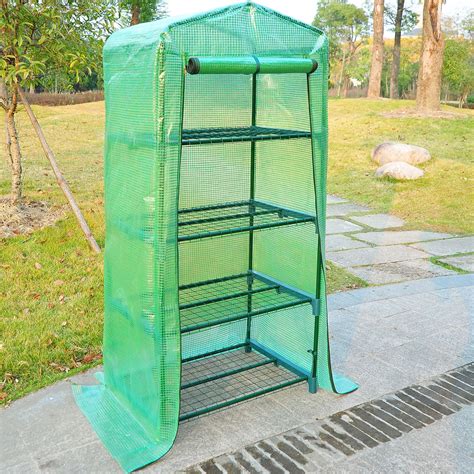 portable greenhouse   tier shelves outdoor plant flower green