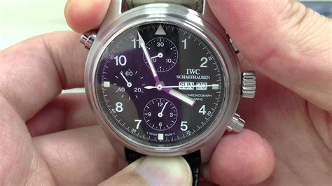 iwc doppelchronograph  side view youtube