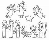Nativity Scene Christmas Stick Clipart Figure Figures Drawing Coloring Pages Crib Animals Kids Lds Stickman Precious Moments Family Clip Simple sketch template