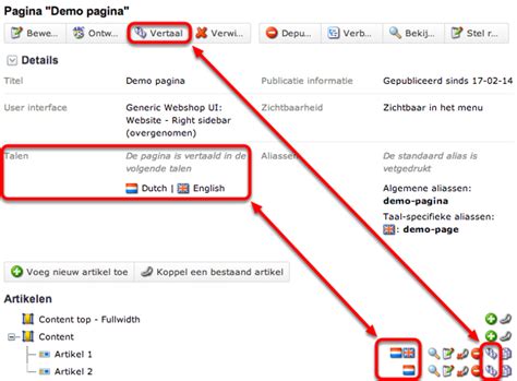 vertalen van een pagina en een standaard artikel procurios helpcenter