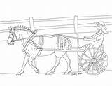 Horse Buggy Carriage Coloring Pages Driving Pony Drawing Draft Single Women Getdrawings Getcolorings Digital sketch template