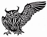 Tribal Owl Tattoo Animals Clipart Cliparts Deviantart Outline Library Drawings Tattoos Wings sketch template