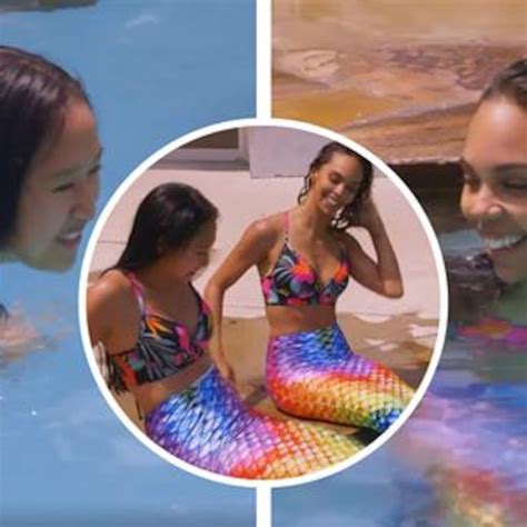 lesbian daters transform into sexy mermaids e online