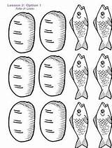 Loaves Fish Two Fishes Cutouts Feeds Thousand Lesson Miracle Downloadable L2 Loaf Bibel Sonntagsschule Geschichten Printablecolouringpages sketch template