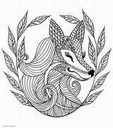 Animal Pages Coloring Adults Colouring Printable Cute Fox Print Animals Adult Sheets Look Other sketch template