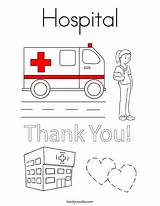 Coloring Hospital Ambulance Print Ll Emergency Twistynoodle Favorites Login sketch template