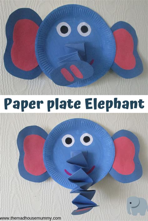 paper plate elephant  fun  simple craft  children   ages