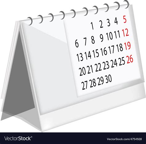 table calendar royalty  vector image vectorstock