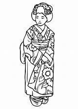 Geisha Coloring Large Printable Pages sketch template