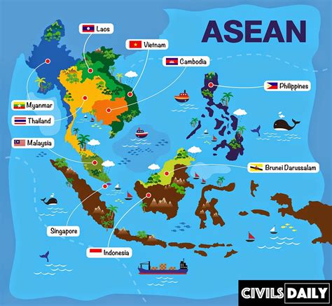 asean member countries  map civilsdaily